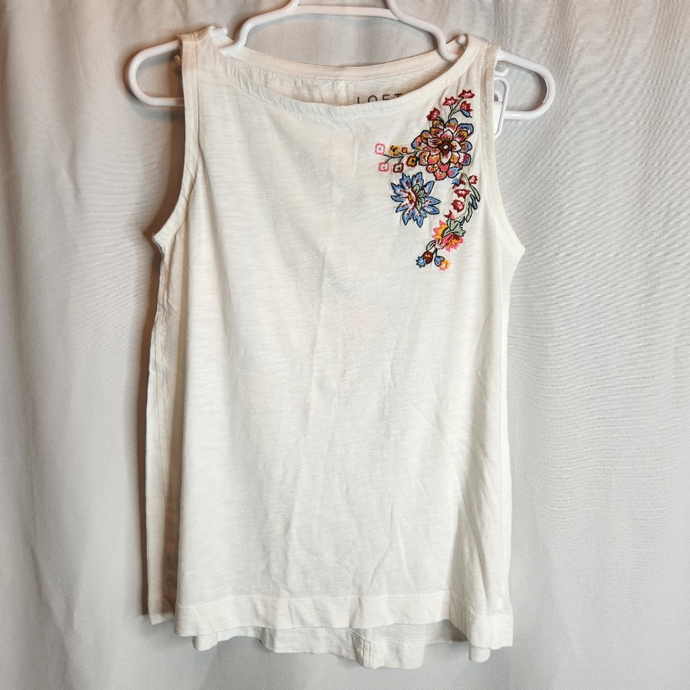 LOFT Embroidered Tank Size Small